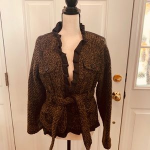 Oleg Cassini Whool Blend Peplum Coat